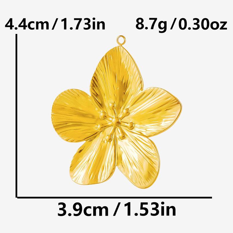 6pcs PVD Real Gold Plated Cherry Strawberry Flower Pendant Stainless Steel Charms For Jewelry Making Bulk Plant Charm Materials