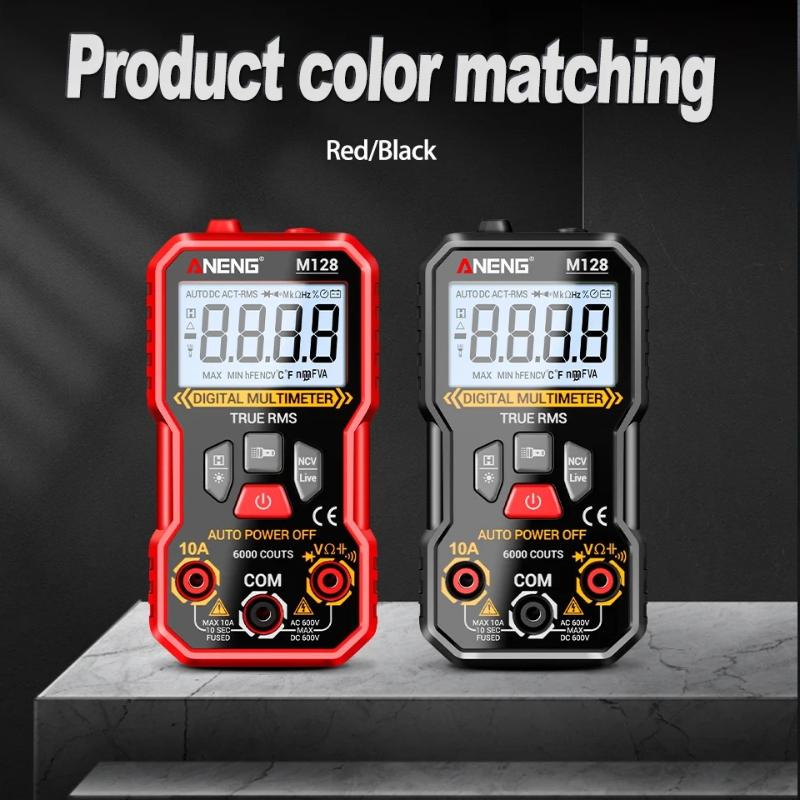 New Multifunction Mini Multimeter ANENG M128 6000 Count AC/DC Voltage Current Resistance Capacitor NCV Voltage Induction Tester Tool Electrical Tools