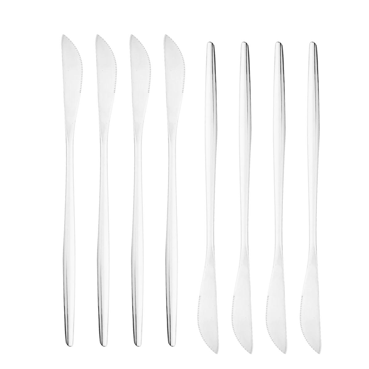 8 шт. Столовый нож Нержавеющая сталь Столовые ножи Столовые приборы Набор кухонной посуды Столовые приборы Серебряные приборы Набор золотых ножей