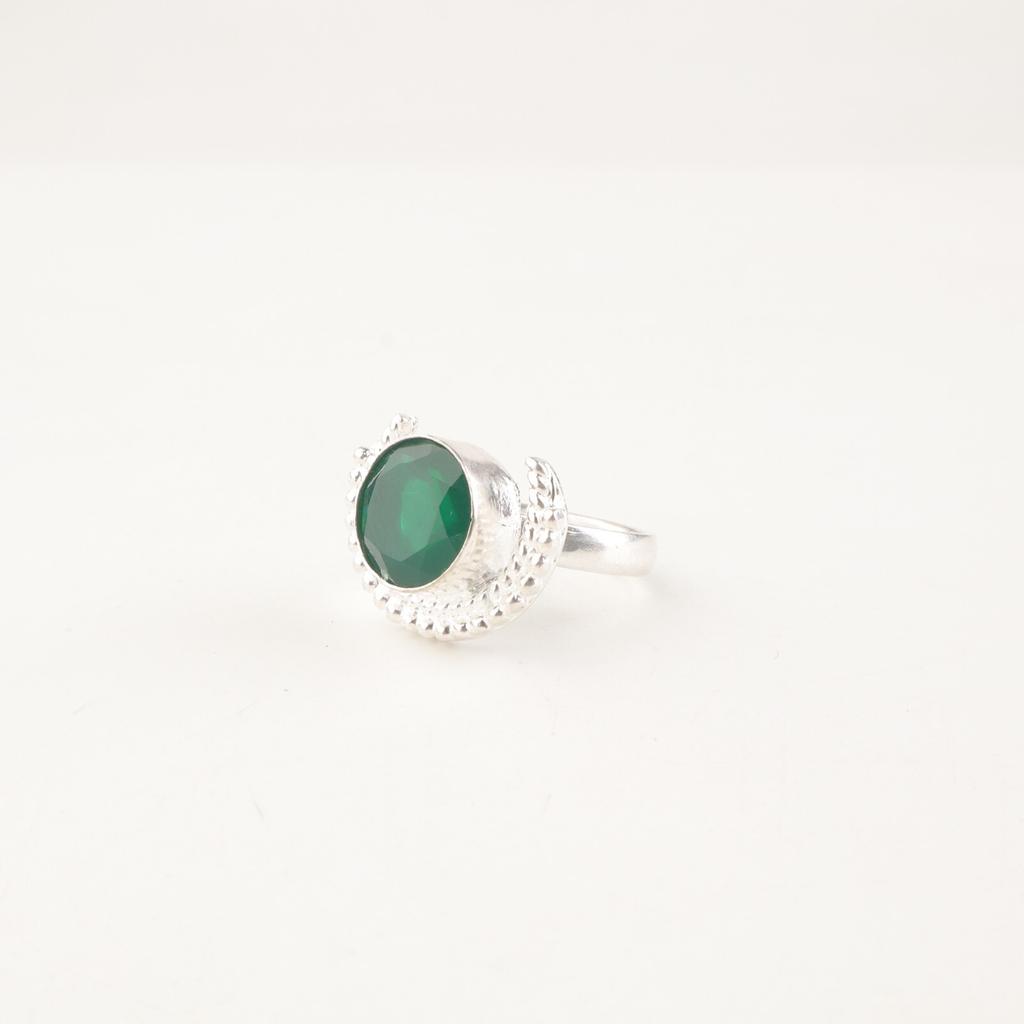 Green Onyx Gemstone 925 Sterling Silver Handmade Jewelry Ring For Birthday Gift RR-48-3