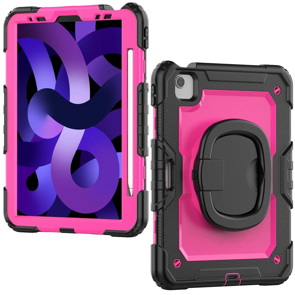 For iPad Pro 11''/Air 4/5,Military Grade Shockproof Protective Silicone Cover 360 Folding Handle Grip + Handle Shoulder Strap