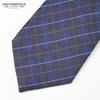 [New Yorker Blue] New Yorker Blue Windowpane Check Pattern Tie NB921084 Brown Free Size Business Suit Style Gift