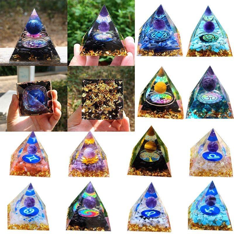 Energy Orgonite Chakra Pyramid Aura Divination Yoga Meditation Ornaments Craft
