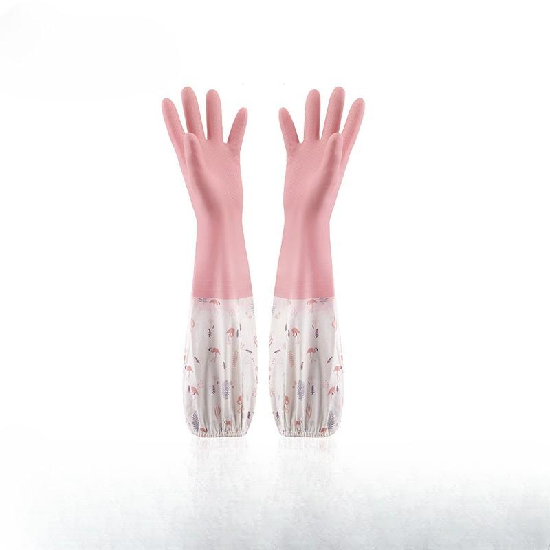 

Dishwashing gloves plus velvet women s kitchen rubber pvc waterproof washing clothes clean housework