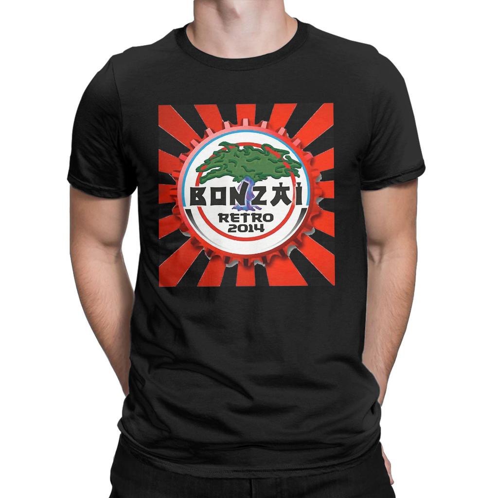 Bonzai Records Men T Shirt  Novelty Tee Shirt Short Sleeve Crew Neck T-Shirts Pure Cotton Plus Size Tops