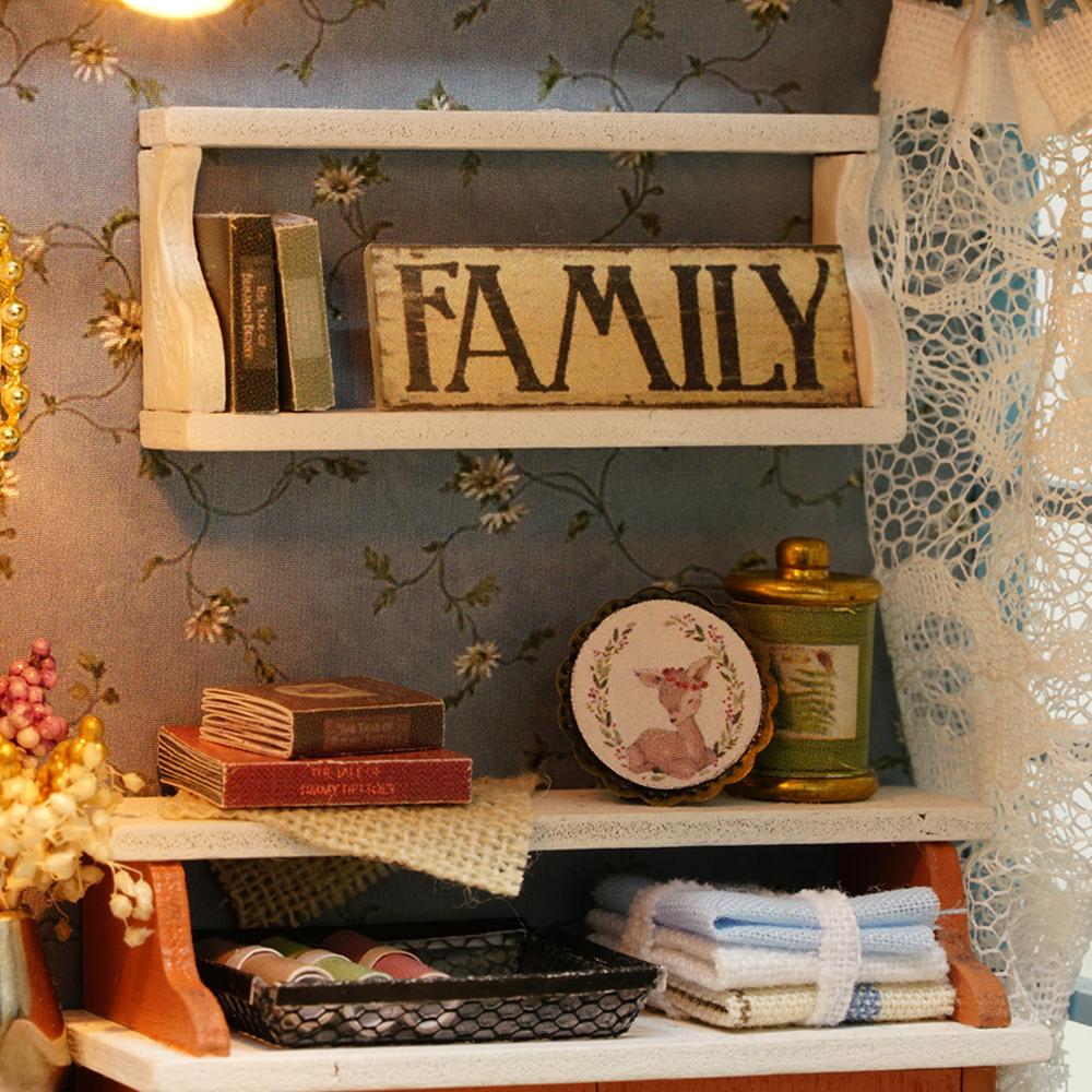 

DIY Miniature Dollhouse Kit Realistic Mini 3D Wooden House Room Craft with Furniture LED Lights Christmas Birthday Gift