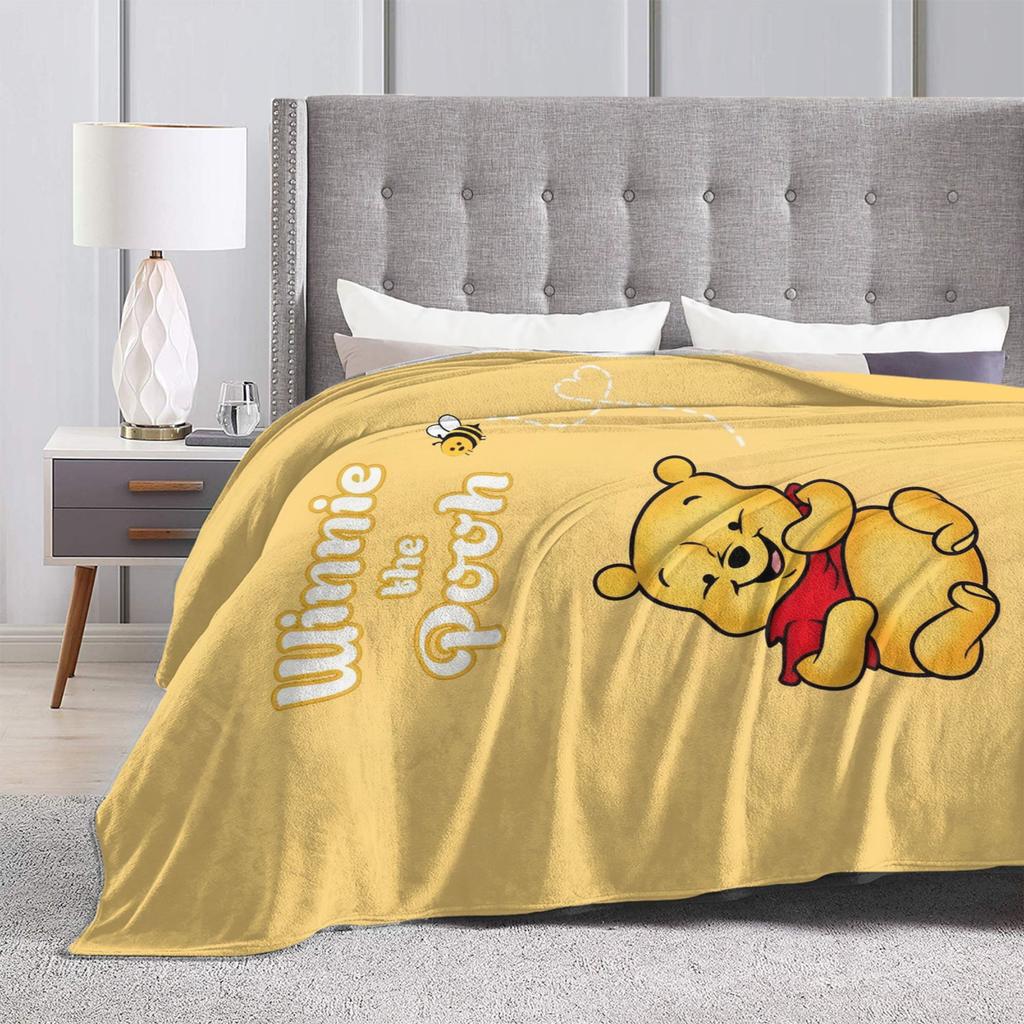 Winnie the Pooh Blanket Cute Cartoon Flannel Awesome Warm Throw Blankets for Bedding Lounge Spring Autumn
