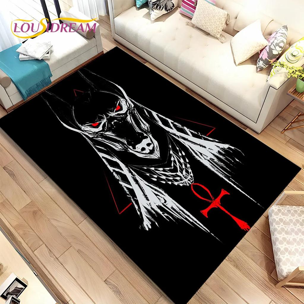HD Egypt Death Anubis Mythology Horus Area Koberec,Koberec pro domácí Obývací pokoj Ložnice Pohovka Rohožka Kuchyň Dekor,Protiskluzová podložka