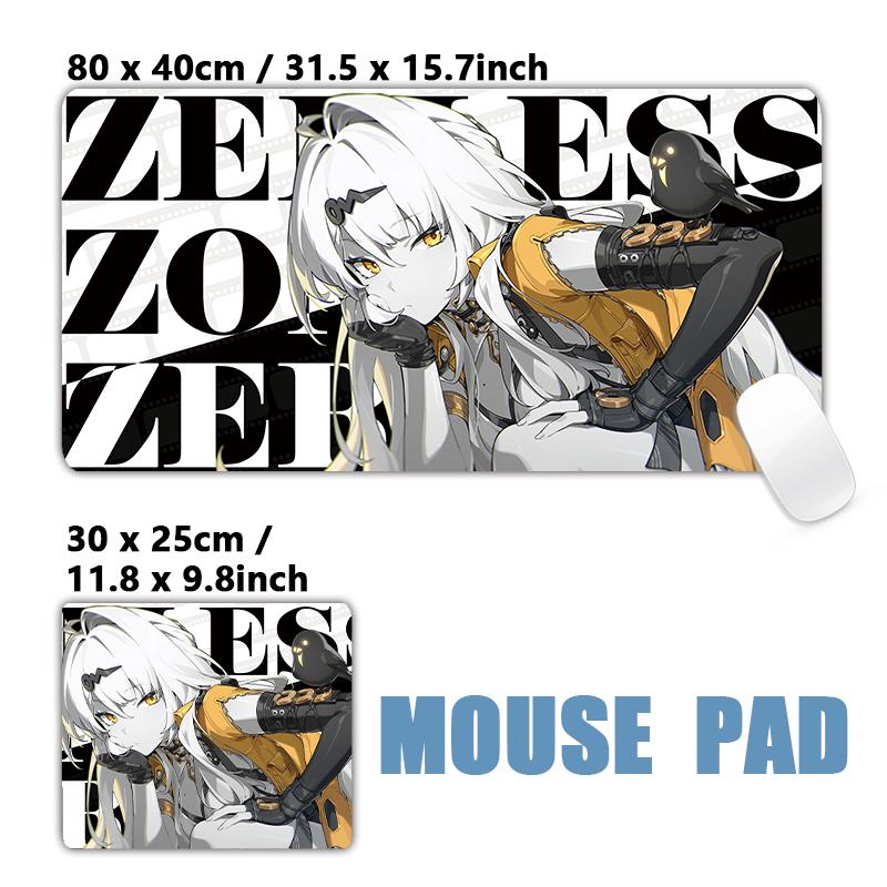 Anime Zzz Mouse Pad 900x400mm Large NonSlip Gaming Desk Mat Laptop Keyboard Tray Office Zenless Zone Zero Black