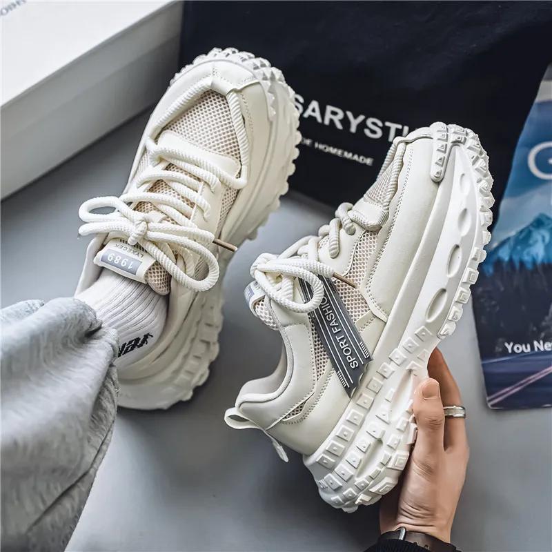 Fashion New Sneakers Men Thick-soled Shock-absorbing Men's Sports Running Shoes Retro Fog Blue Dirty Shoe Outdoor Tenis Sneakers for Men