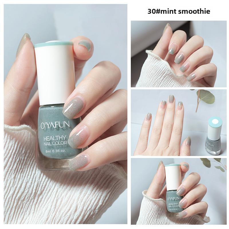 Ou Yafei 8ml Water-Based, Long-Lasting, Quick-Dry, Peelable Nail Polish