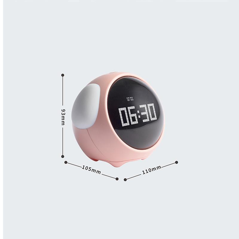 

Cute Expression Alarm Clock Bedside Voice Control Night Light USB Chargeable Child Snooze Alarm Clock Kid Gift Digital LED