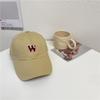 W letter deep top wide brim baseball cap sunshade women's spring and summer large head circumference peaked cap showing small face soft top men