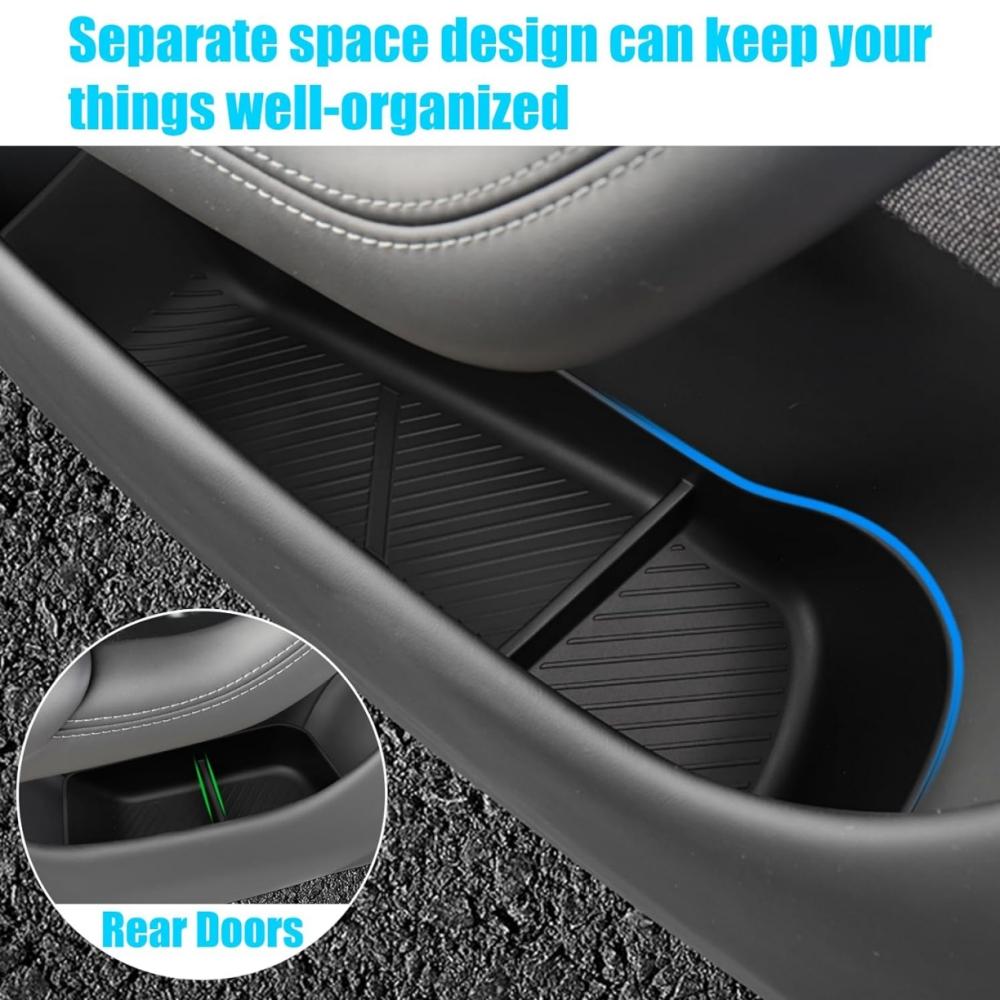 Door Side Storage Box Front Rear Door Handle Armrest Tray Organizer For Tesla Model 3 Model Y Model S Model X 2025 Highland