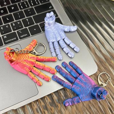 3D Baskı Hareketli Ellerle Yaratıcı Komik Dekoratif Anahtarlık