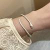 Silver Snake Winding Bracelet Women's Summer Niche Exquisite Bracelet Design Sense Individual Cold Wind Jewelry Irregular Design