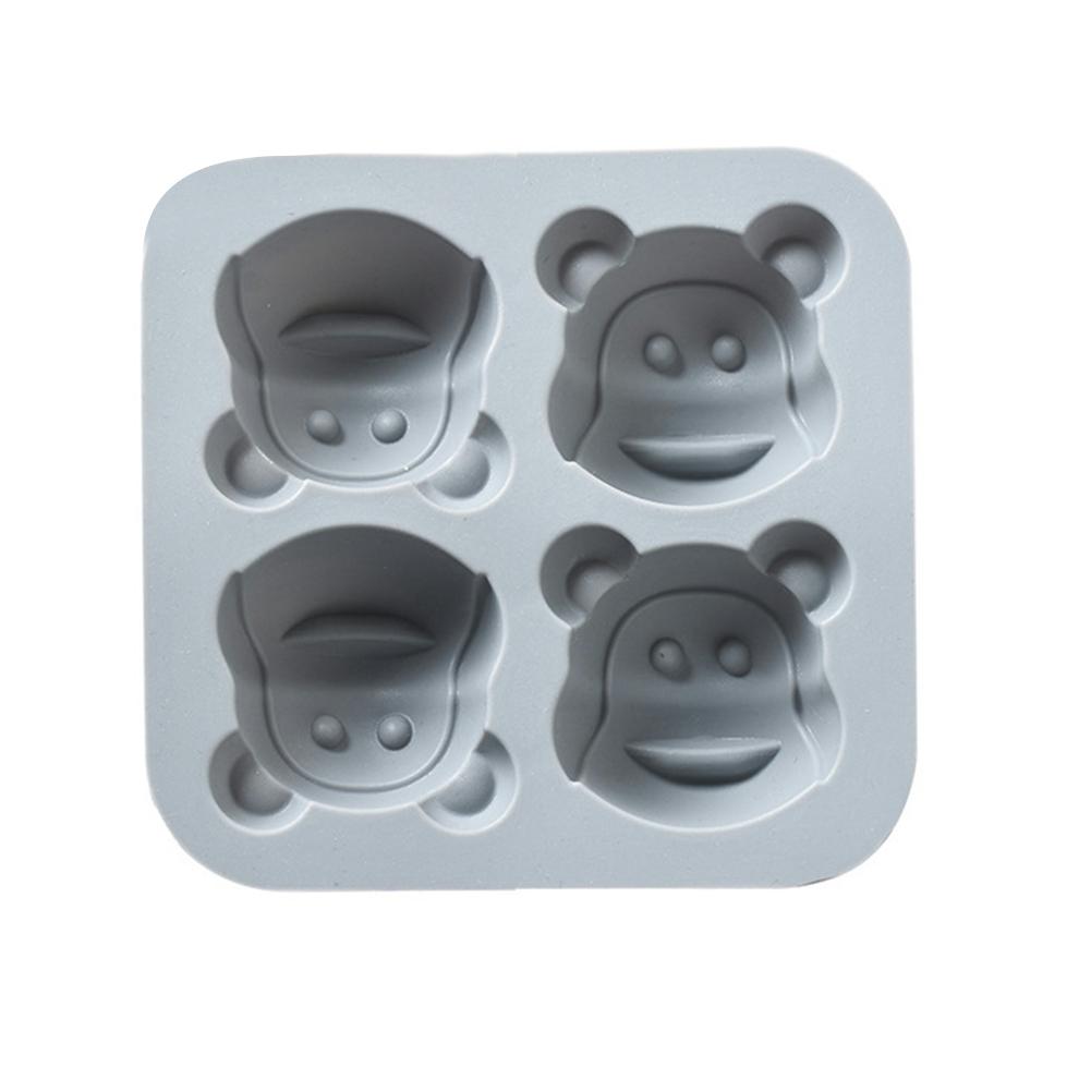 4-in-1 Silicone Baking Mold Cartoon Monkey Shape for Cake Rice Sponge Baking