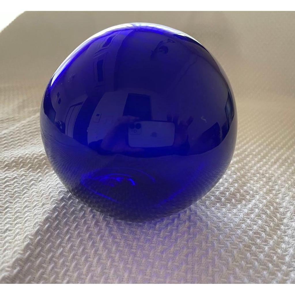 Used [Good Condition/rare] Purchased In Denmark Glass Floating Ball Cobalt Blue Object