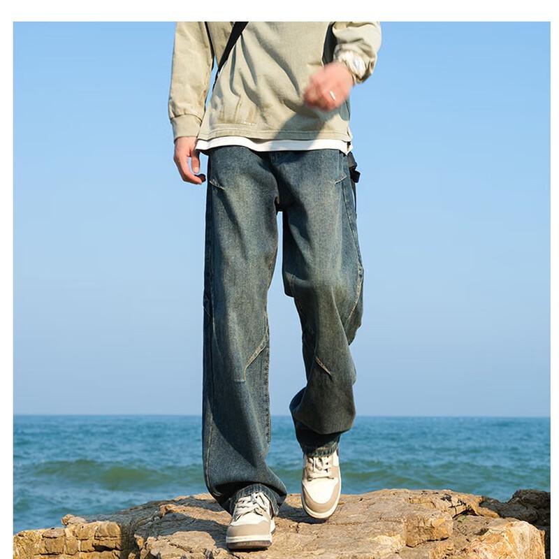 Mark Fairwhale Men's Relaxed Straight Fit Thickened Denim Jeans