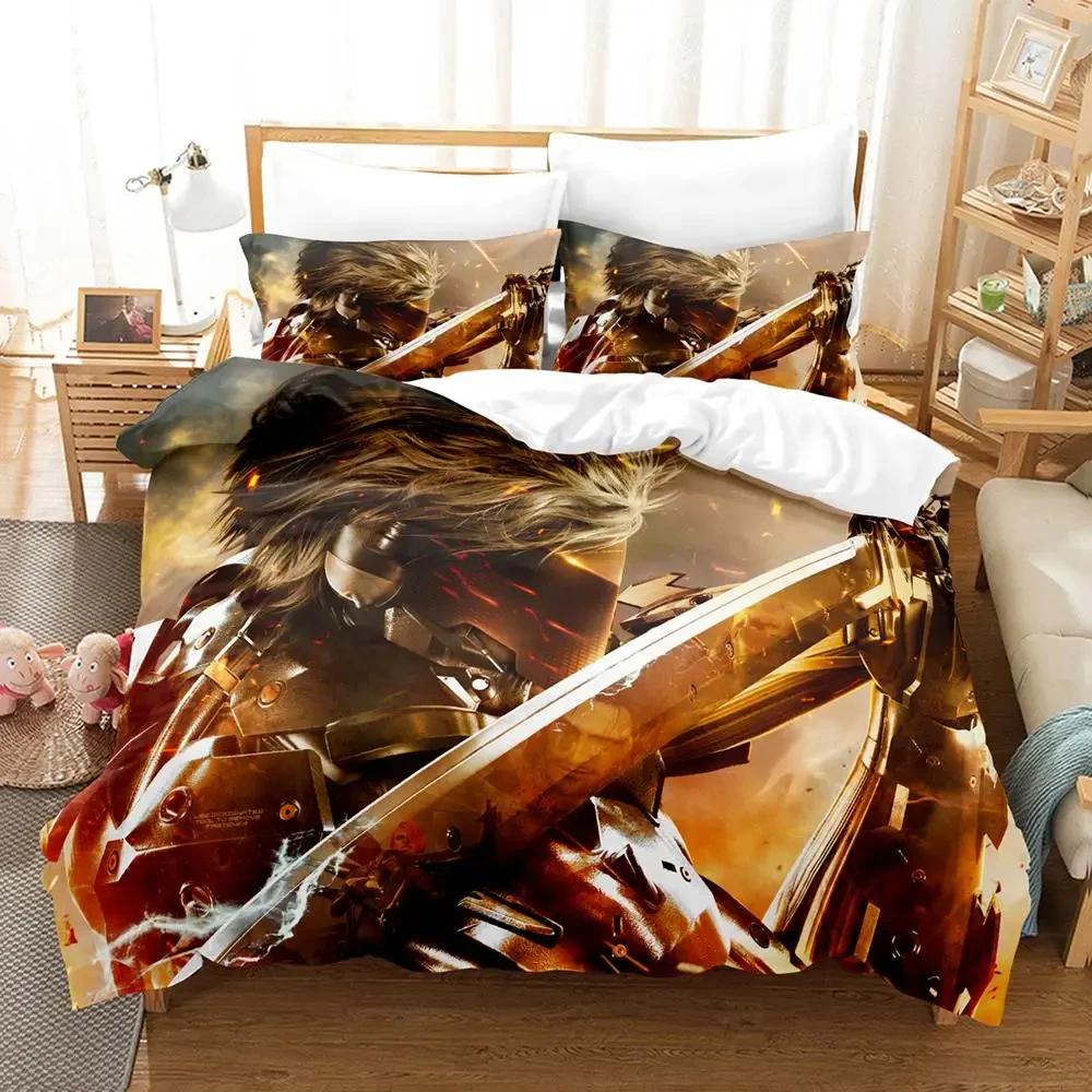 Metal Duvet Cover Set for Adults and Boys Bedroom, 2025 Duvet Cover Bed Set Quilt Cover Pillowcase Single Double Queen King Size