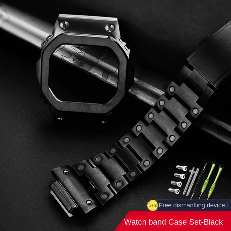 Per Casio G-shock Cassa Lunetta Metallo Cinturino Dw5600 Gw-m5610 Gw-b5600 Gwm5610 GM-5600 Orologio Modificato Cinturino Uomo Acciaio Inossidabile Completo