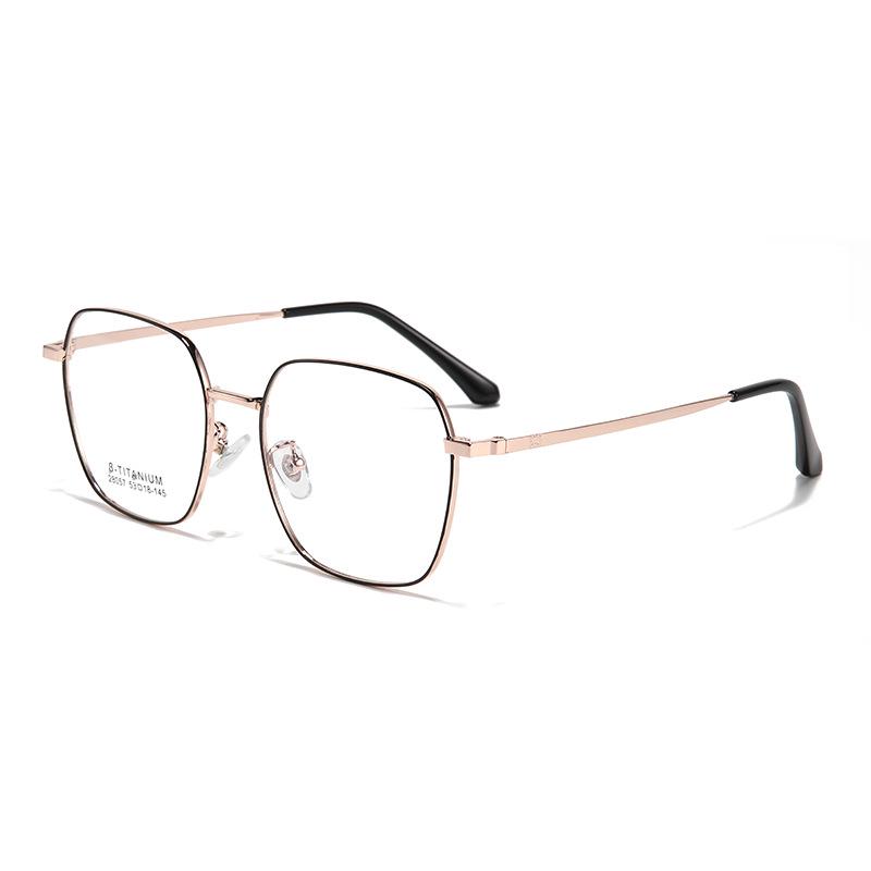 Danyang Retro Square Metal Myopia Glasses Frame - Ultra-light Korean-style Frame for a Slimmer Face Appearance.