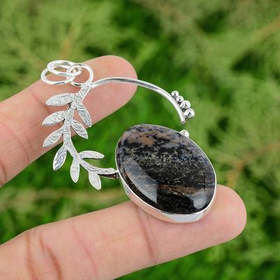 Daughters Day Deal Sterling Silver Natural Honey Dendrite Opal Wedding Pendant