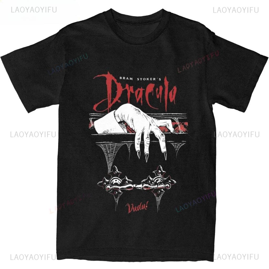 Dracula Vampyr Skräck Grafiskt Tryck T-shirt Unisex Kortärmad Casual Streetwear Gotisk T-shirt H
