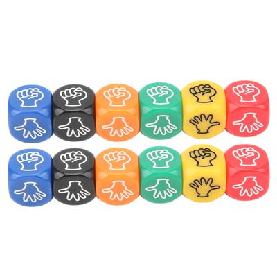 12Pcs Finger Guessing Game Dice 6 Sided 6 Colors 20mm Rock Paper Scissors Game Dice for Adults Kids Family Party