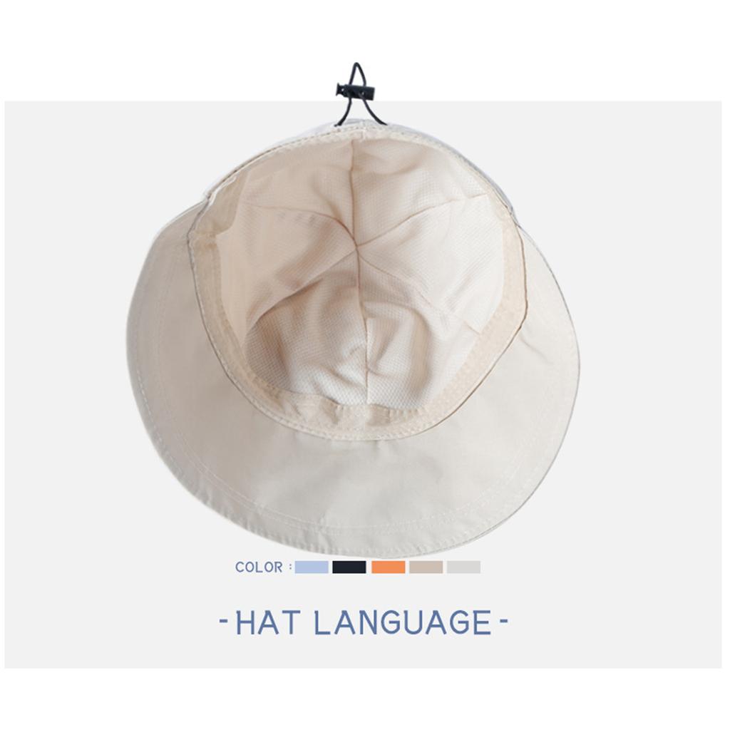 Adjustable Drawstring Wide Brim Hat Summer Sun Hat Solid Color Fisherman Hat for Adult Teens Skin-friendly Outdoor Hat