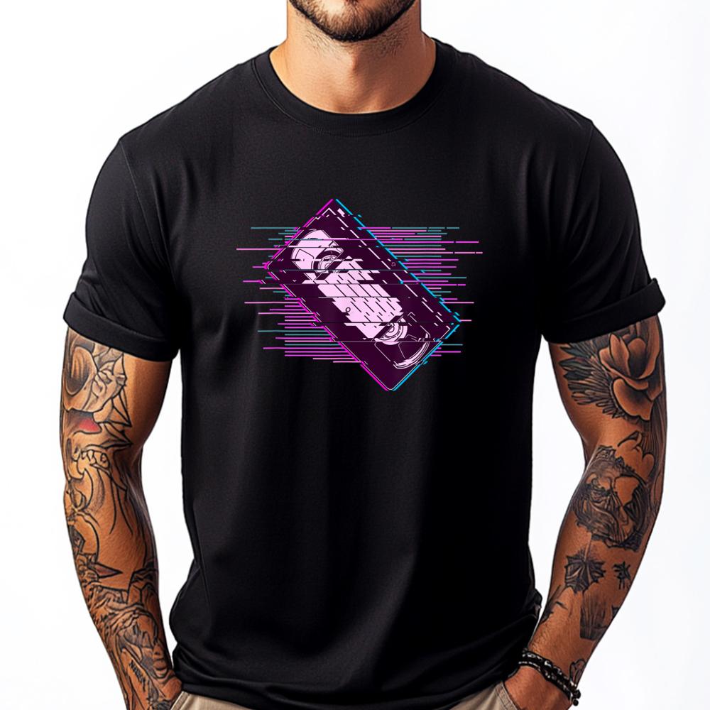 

Pixelated Video Cassette Vaporwave Hiphop Streetwear Tops Graphic Tee Shirt Breathable New In Tops & Tees Classic - Men s Sum... S разноцветный