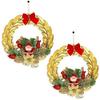 Set mit 2 Weihnachtskränzen für Haustür, Eingang, Dekoration, Tisch, Baum, Wandbehang, Ornamente, Girlande, Weihnachtsdekoration, Geschenke für Zuhause und Büro