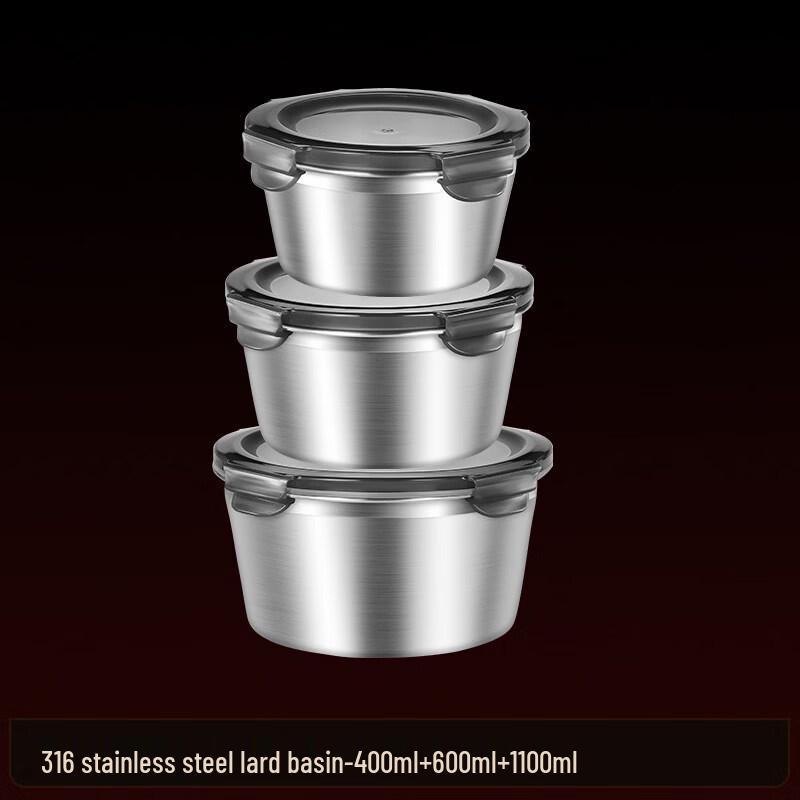 Xihe Food-Grade 316 Stainless Steel Sealed Lard Container Set