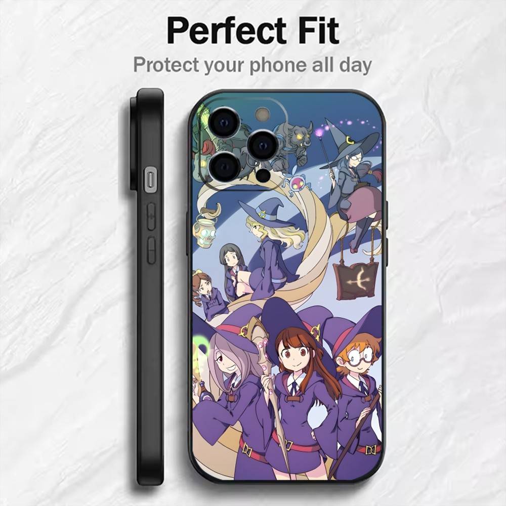 Little W-Witch A-Academia Anime Handyhülle Für iPhone17,16,15,14,13,12 Plus,Max Weiches Silikon Schwarze Hülle