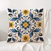 Resort-Style Patterns Cushion Cover Natural Linen Organic Fabric Double-Sided Printing Sofa Home Decor Gift Pillow Cover