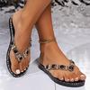 Fashion Shoes Woman Spring Summer 2025 Thong Flat Flip Flops Rhinestone Fashion Comfortable Opened Toe Luxury Sandals Women Designers
