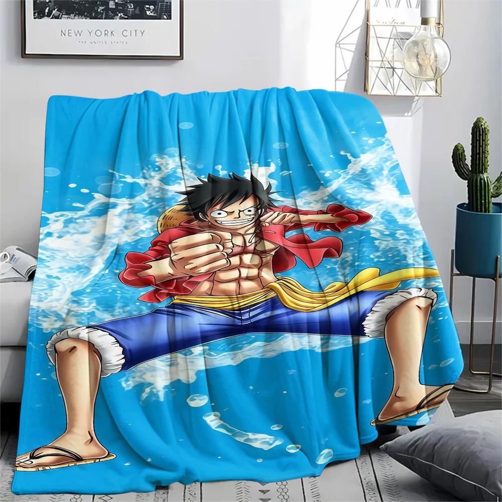 1PC Luffy D Patterned Flannel Blanket Suitable For All Seasons For Home Decor Warmth And Comfort Gifts Holiday Present