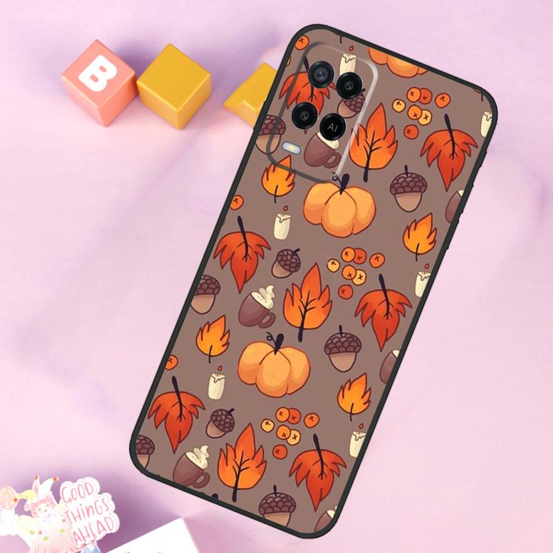 Herbst Kürbis Hülle Für Oppo A54 A74 A94 A40 A60 A80 A18 A38 A58 A78 A98 A96 A76 A16 A15 A17 A57 A5 A6 Pro