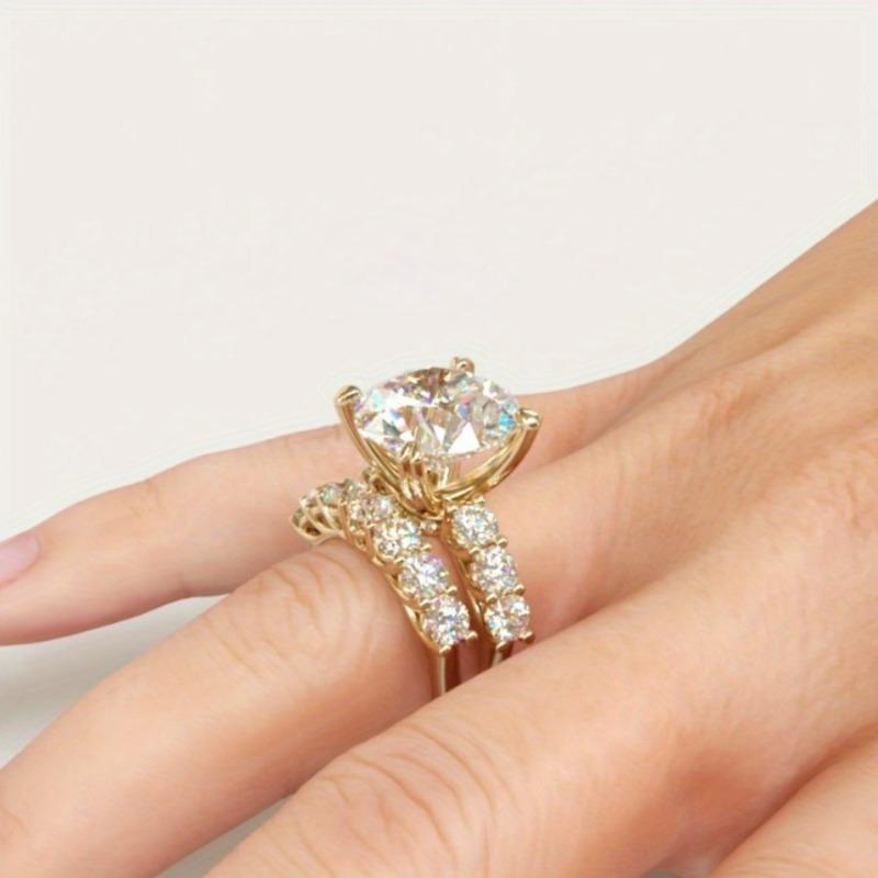 Eleganckie Ślubne Błyszczące Pierścionki z Cyrkoniami dla Kobiet Luksusowy Ślubny Zaręczynowy Rocznicowy Prezent Biżuteria Do Noszenia Przez Cały Rok
