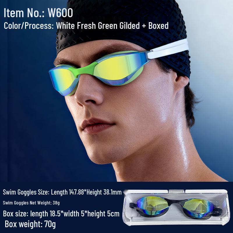High-Definition Anti-Fog Racing Goggles - Professional Waterproof Swim Goggles for Men & Women.