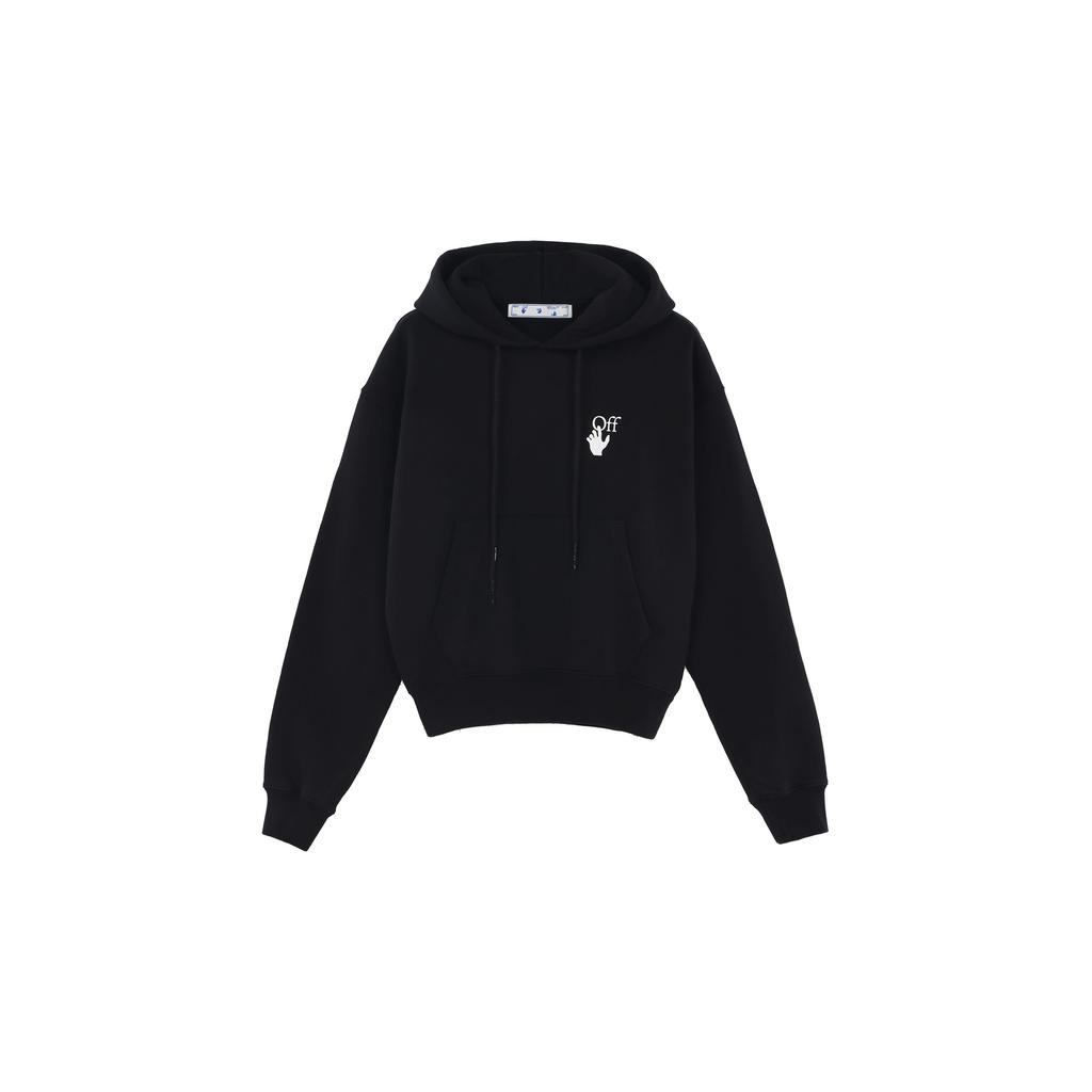 Off-White FW21 Arrow Print Hoodie Loose Fit Men Tops Black OMBB037F21FLE0051084