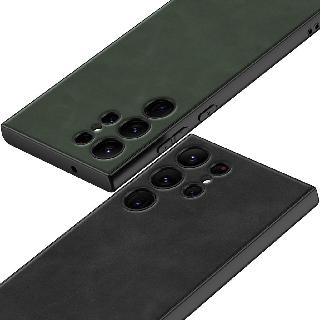 Suitable for Samsung S24Ultra Mobile Phone Case S24plus Plain Leather Matte Anti Fall Simple Protective Case for Men and Women