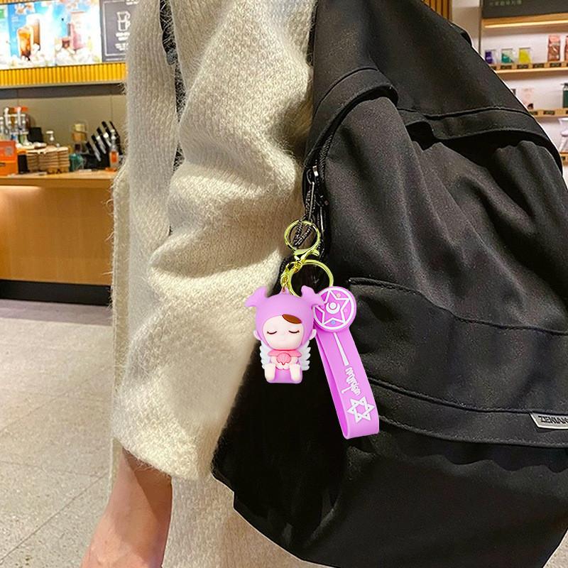 Adorable Creative Angel Baby Keychain Rubber Key Accessory Cartoon Style