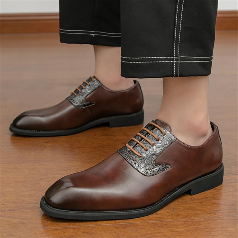 Britain Gentleman Designer New Men's Pointed Lace Up Oxford Shoes Male Wedding Dress Homecoming Formal Wedding Footwear