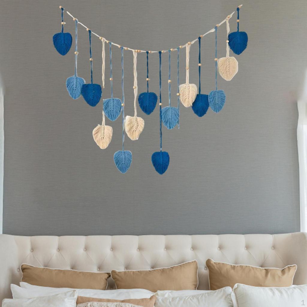 Handcrafted Leaf Tassels Macrame Wall Hanging for Apartment Decor