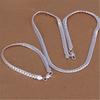 925 Sterling Silver Christmas Gifts European Style Retro 6MM Flat Chain Necklace Bracelets Fashion Silver Jewelry Sets S085