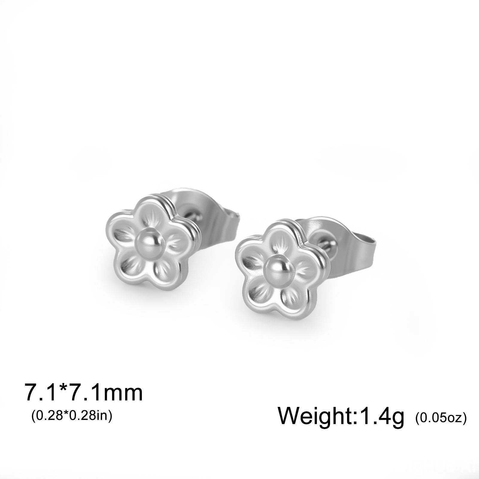 

Teamer Stainless Steel Mini Flower Stud Earrings For Women Girls Glossy Gold Color Daily Wear Cute Plant Fashion Jewelry Gift