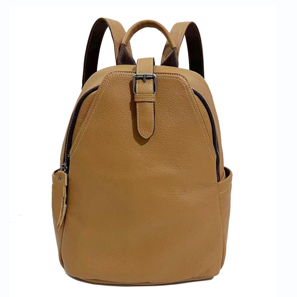 Leather Women'S Backpack First Layer Cowhide Fashion Versatile High Sense Niche Backpack