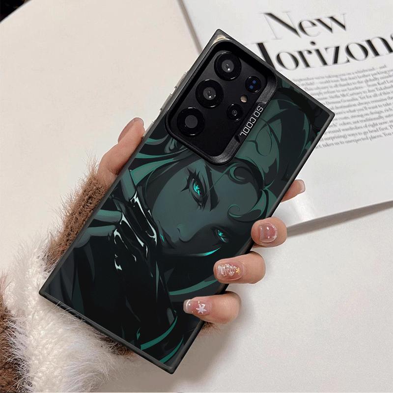 V-Valorant Game Black Cool Soft Phone Case for Samsung Galaxy S24 S25 FE S26 Edge S23 Ultra S22 Plus S21 + Shockproof Cover Back