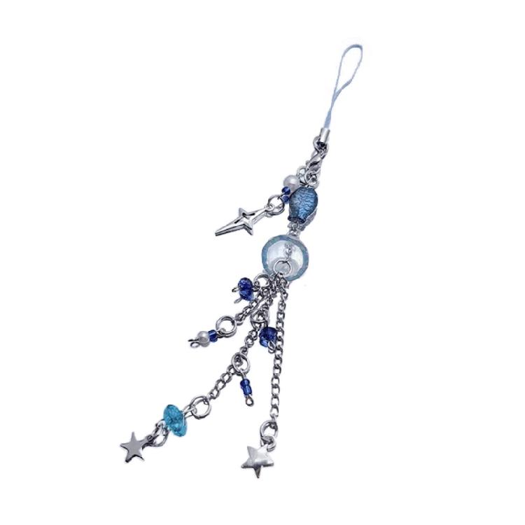 

Long Tassels Keychain Ocean Inspired Design Keyrings for Keys and Cardholders синий